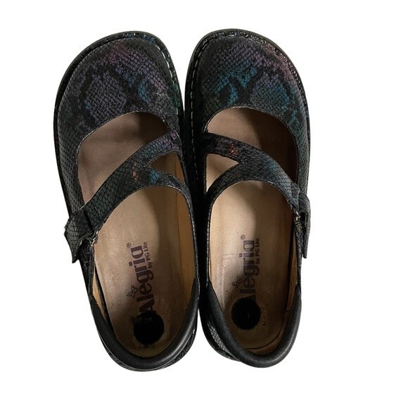 Alegria Dayna Special Serpent multi color snakeskin mary jane shoes size 6 - Picture 3 of 8